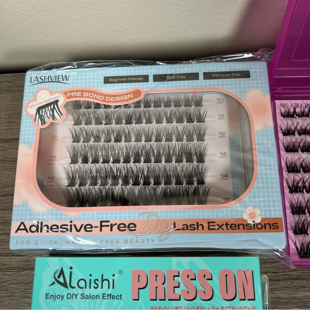 Self Adhesive Black Wispy Natural Cat Eye Lash Cluster Bundle
